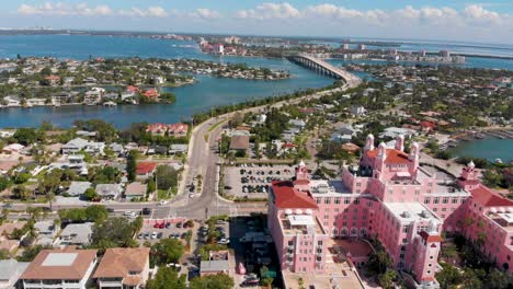 4k drone video of vina del mar island and pinellas bayway in st