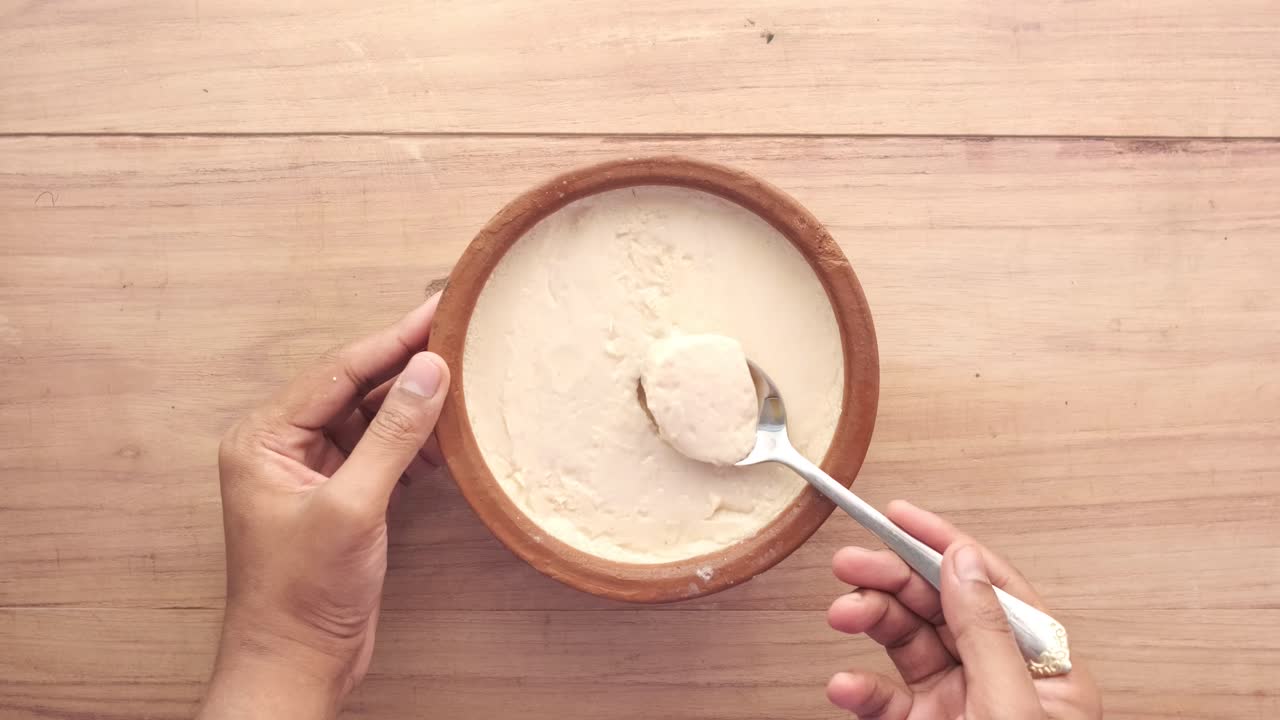 preparación de yogur