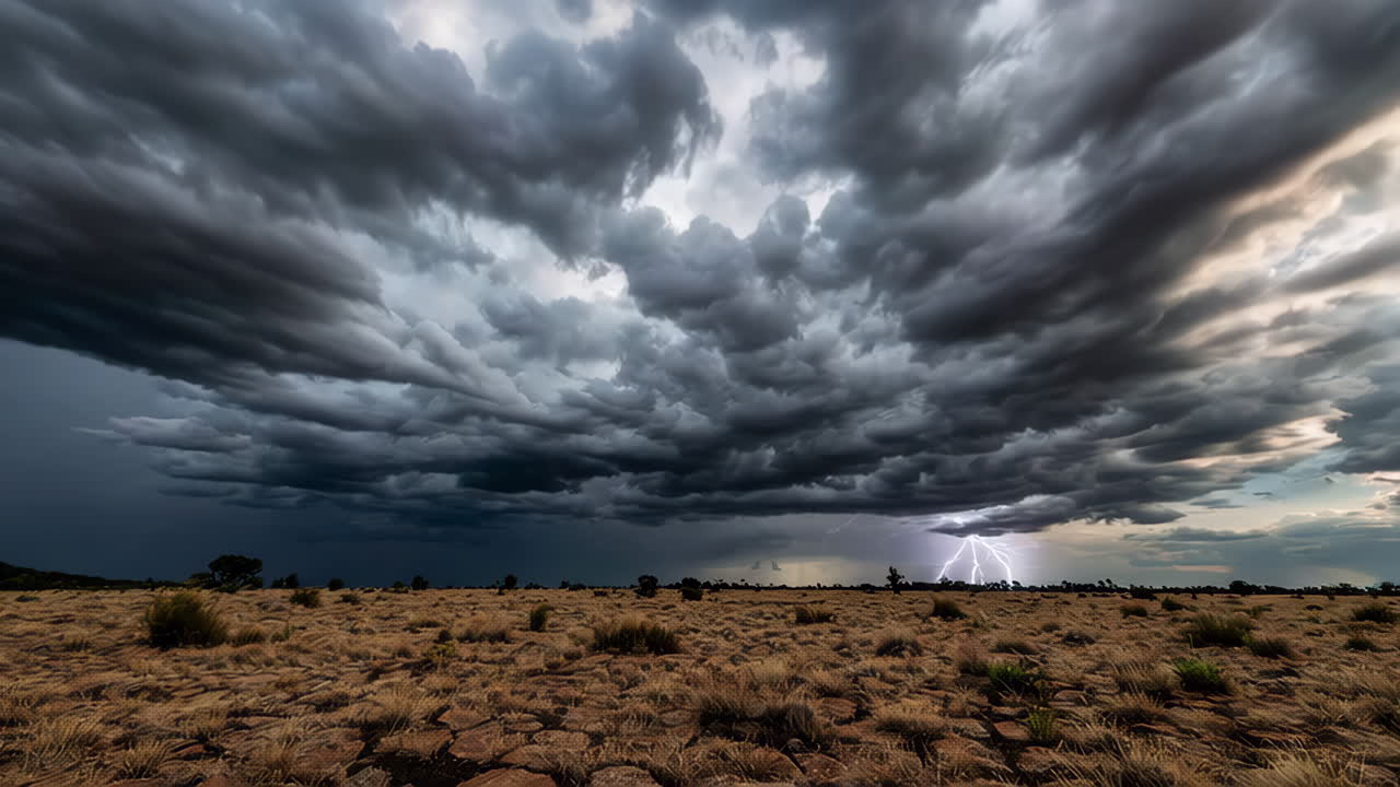 Dramatic Storm Over a Dry Landscape