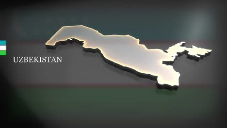 mapa animado en 3d de uzbekistán