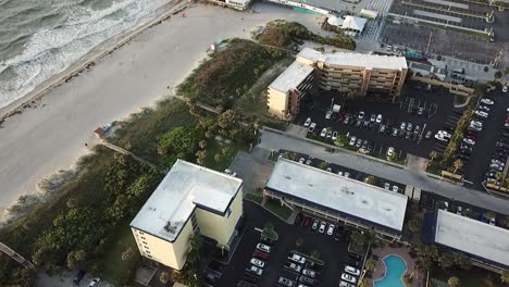 Aerial view of St Pete beach and resorts.