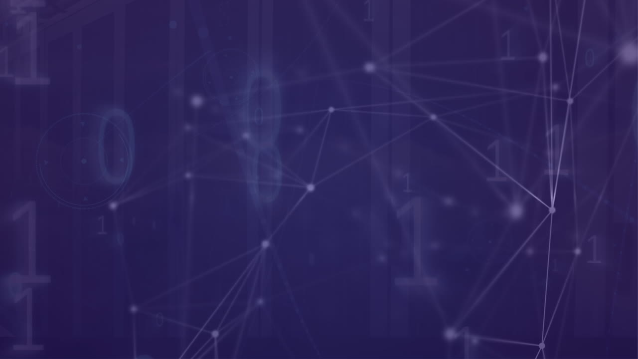 Animation of network of connections over binary coding