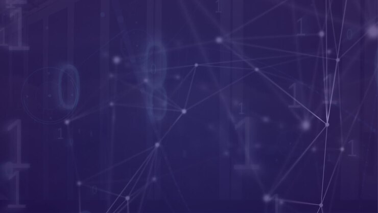 Animation of network of connections over binary coding