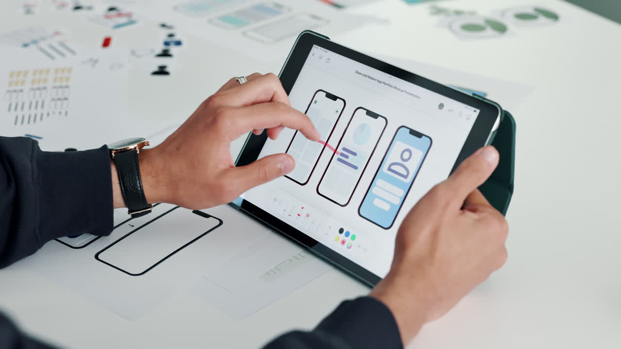 Mobile App Design on Tablet