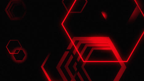 Motion-Graphic-of-Hexagonal-design-in-red-light-lines