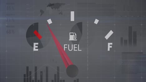 animación del procesamiento de datos sobre el panel del coche