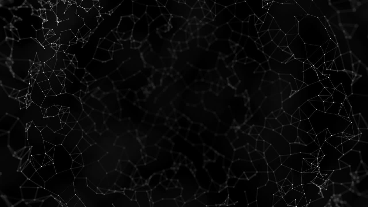 estructura de plexo abstracto de muchas líneas y partículas conectadas brillantes. animación. fondo tecnológico creativo con composición digital y llamaradas ópticas, bucle sin costuras