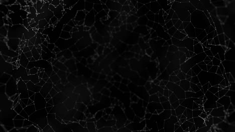 abstrakte plexusstruktur aus vielen glühenden verbundenen linien und teilchen. animation. kreativer technologischer hintergrund mit digitaler komposition und optischen fackeln, nahtlose schleife
