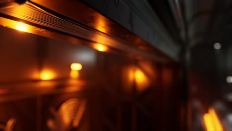 futuristic dark data center with metal and lights