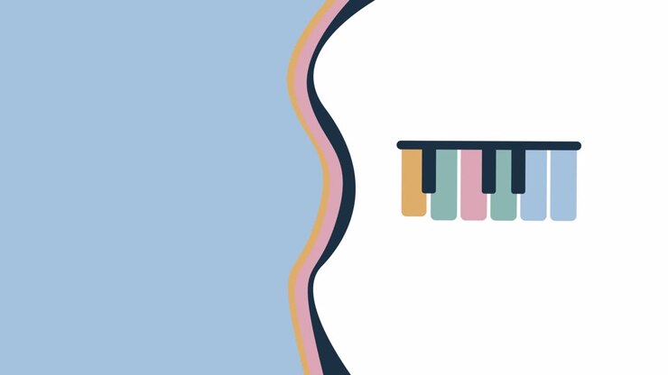 4k video of cartoon musical instrument.