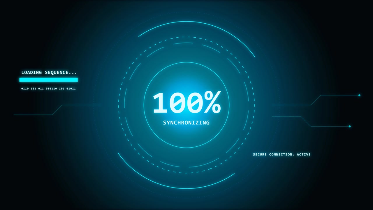 Digital Loading Screen with Synchronizing Percentage Progress Bar