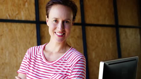 female executive at her desk in office