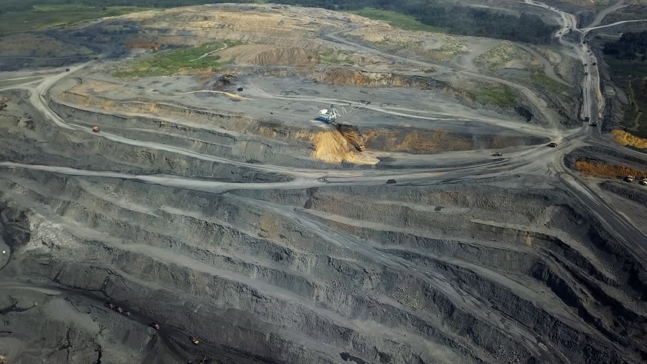 Aerial view of an open-pit mine