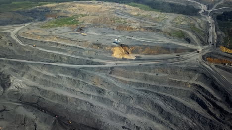 aerial view of an open-pit mine