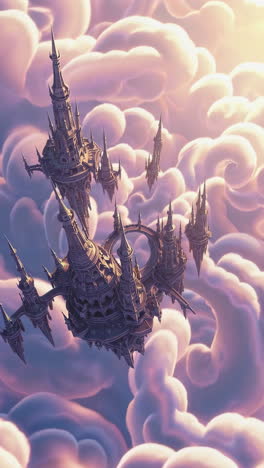 floating fantasy castle in the clouds