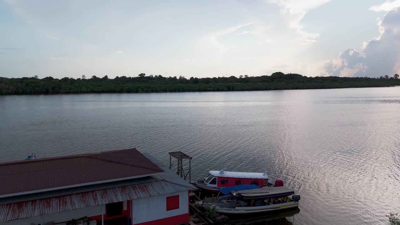 Amazon River Expeditions, Vessel Jetty, Tropical Exploration, Aerial