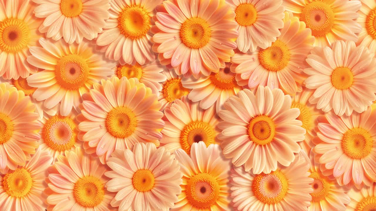 High quality seamless loop animation of beautiful blooming flowers covering the entire frame. Vibrant floral background perfect for spring themes, wedding videos, and nature content