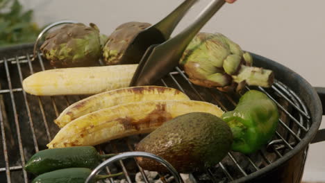 grilled vegetables and bananas