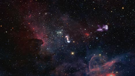 movimiento hacia adelante pasando estrellas y galaxias