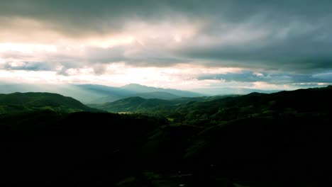 4k cinematic nature aerial drone footage of the beautiful mountains and paddy fields of ban pa pong piang at doi ithanon next to chiang mai, thailand during sunset