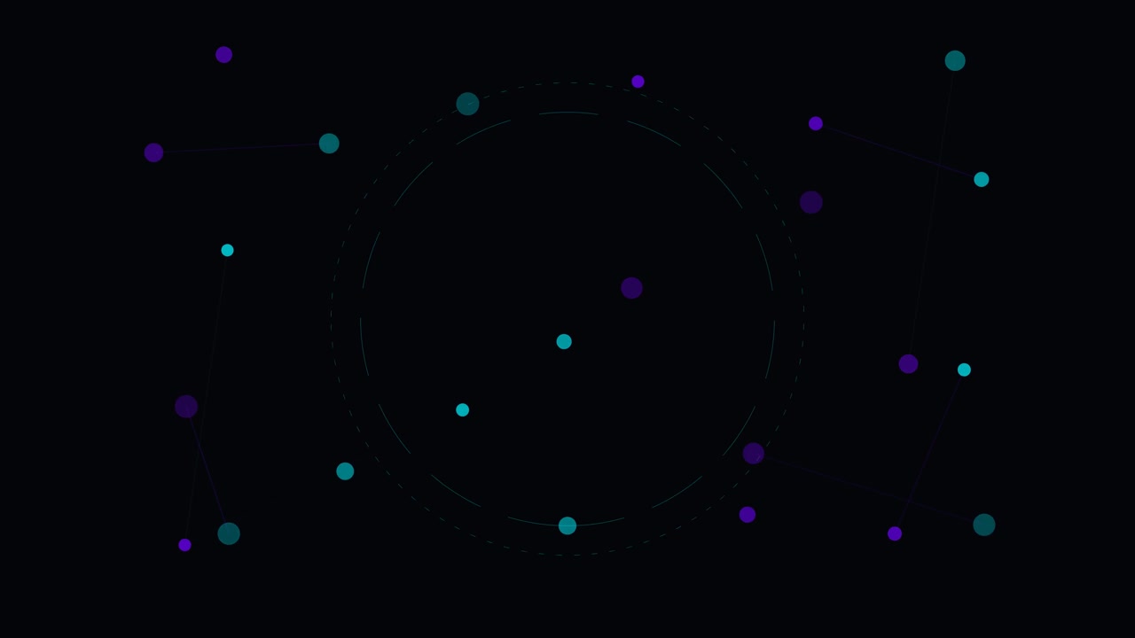 Abstract Motion Graphic with Floating Dots and Connecting Lines