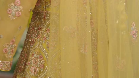 yellow embroidered bridal dress