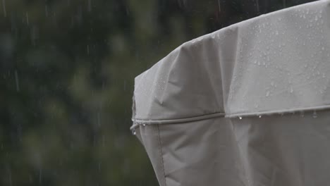 rain downpour on outdoor patio furniture cover