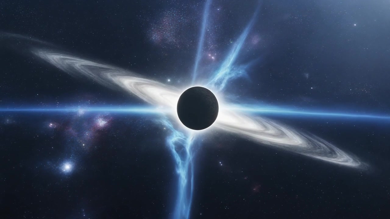 Filmisk animation af et sort hul i det dybe rum