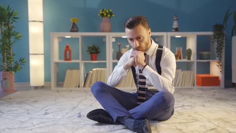 Charismatic-and-handsome-man-alone-at-home-angry-and-unhappy.