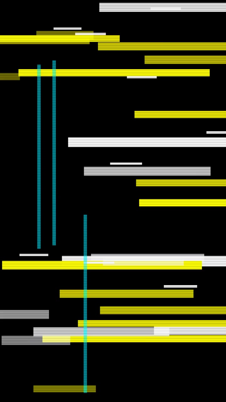 Gráficos en movimiento abstractos con líneas horizontales amarillas y blancas