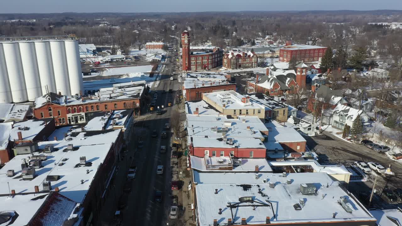 4k aéreo chelsea michigan invierno