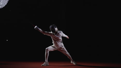 a fencer in action