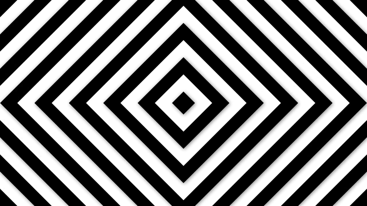 Hypnotisk sort og hvid animation med geometriske former