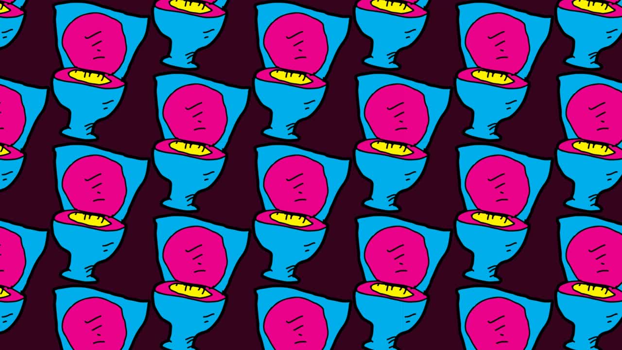 niños dibujando arte pop fondo sin costuras con tema de inodoro