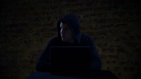 hacker using computer