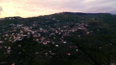 Hill-Towns-Of-The-Amalfi-Coast-In-Italy---aerial-drone-shot