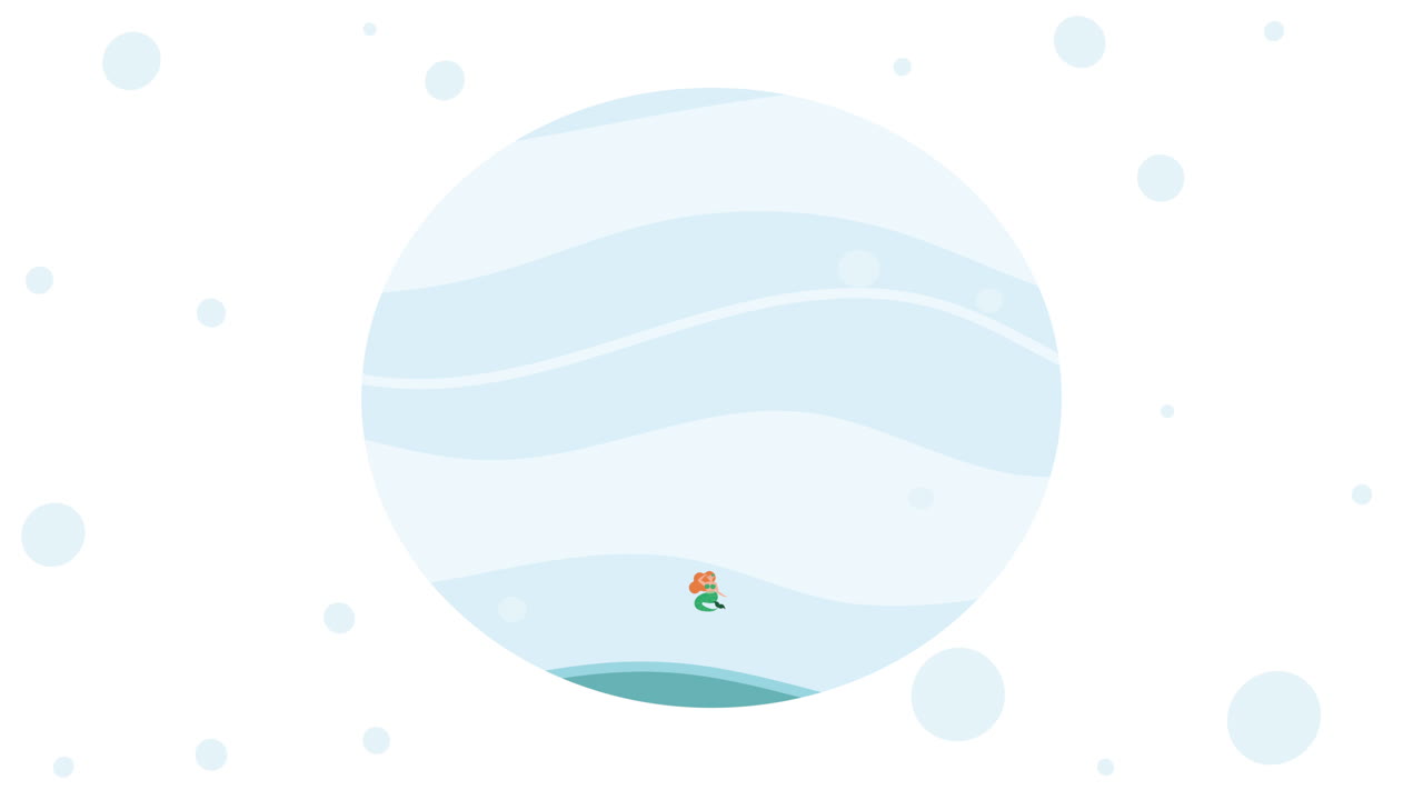 아름다운 동화 해녀 아프로 애니메이션