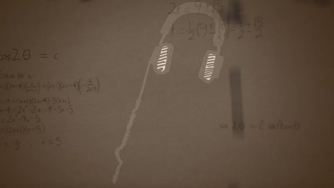 animación de fórmulas matemáticas sobre un fondo marrón