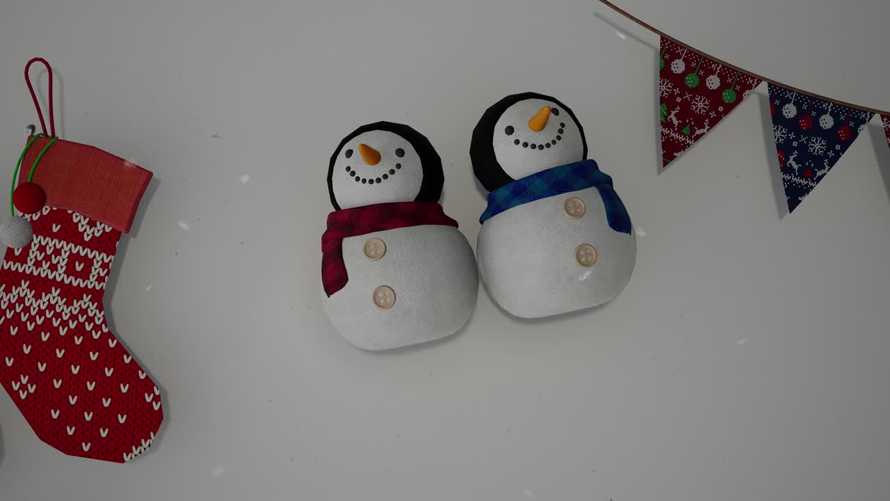 Christmas And New Year Background With Snowmans