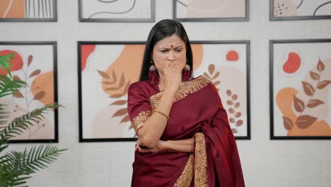 stressed indian woman thinking something