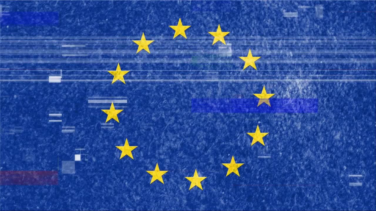Stelle gialle che ruotano su interfaccia TV su sfondo blu.
