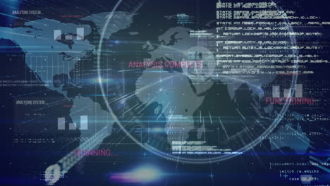 animation of charts and data processing over world map