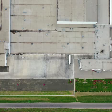 Aerial view of industrial zone. Top down view of the industrial zone and technopark