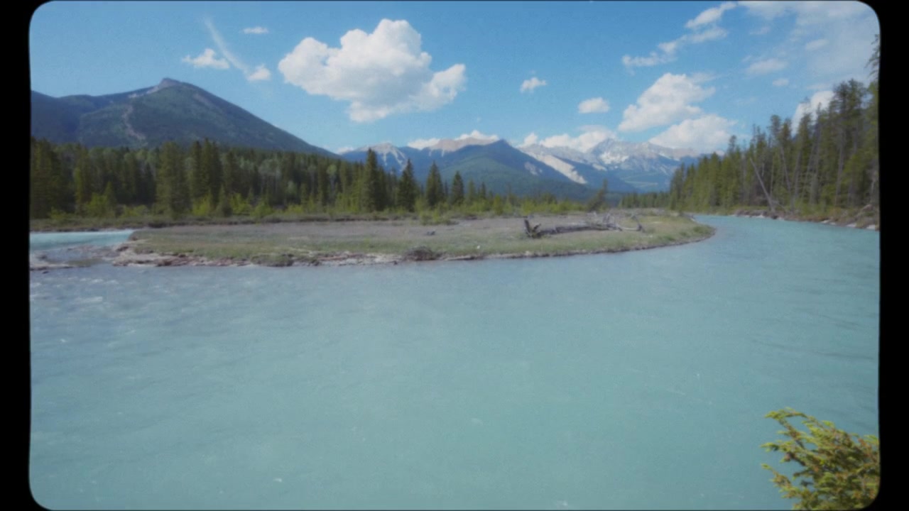 Glacier river in the mountains