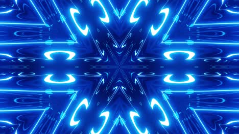 star symmetry. vj loop motion design blue kaleidoscope background. abstract bg motion graphics 3d symmetrical glowing kaleidoscopic construction. night club vj. sci-fi background.