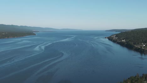 calm blue water by the gulf of saint lawrence river at daytime in quebec, canada