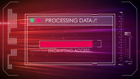 animation of data processing on red background