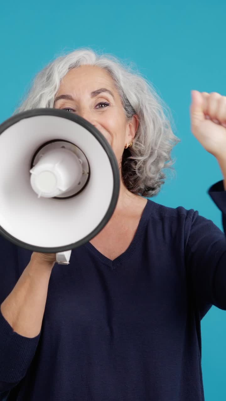 Senior Woman Expressing Herself with a Megaphone