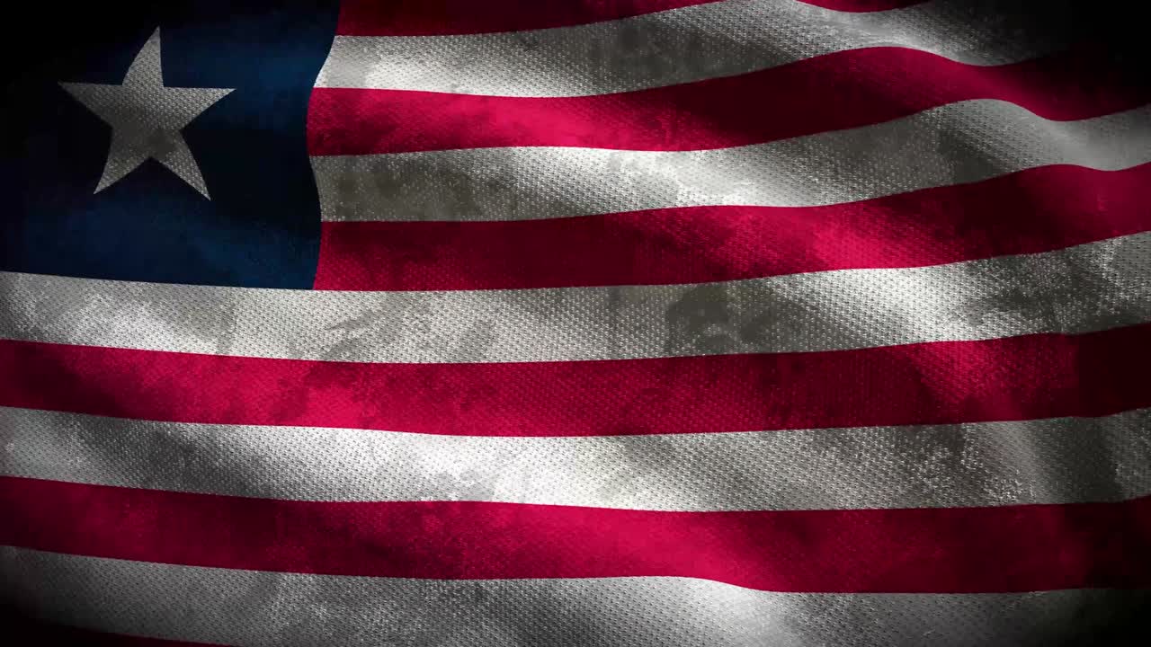 Liberia grunge flag - loop animation