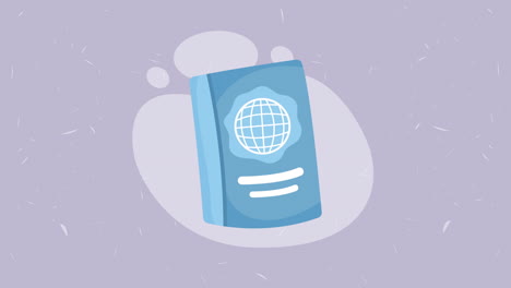 blue passport document travel animation